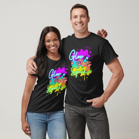 Glow Party Squad Paint Splatter Effect Let's Glow  T-shirt (Unisex)