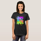 Glow Party Squad Paint Splatter Effect Let's Glow T-shirt (Voorkant volledig)