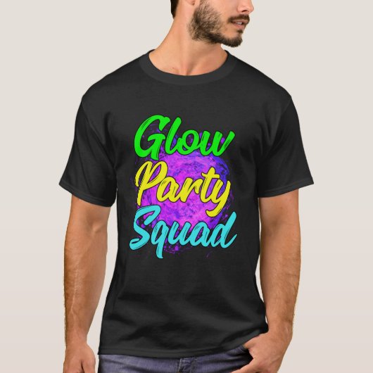 Glow Party Squad Party  Cute Paint Splatter Tee T-shirt (Voorkant)
