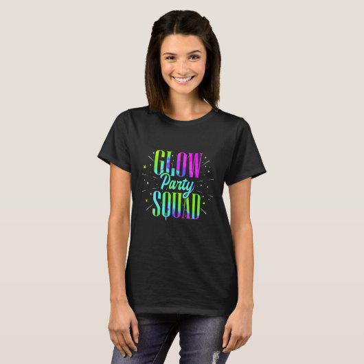 Glow Party Squad Retro Neon Fluorescent Party WEA T-shirt (Voorkant volledig)