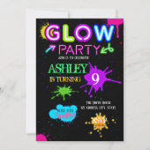 Glow party-uitnodiging kaart (Voorkant)