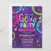 Glow Party uitnodiging Neon Glow in the Dark Glow (Voorkant)