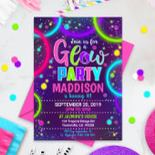 Glow Party uitnodiging Neon Glow in the Dark Glow