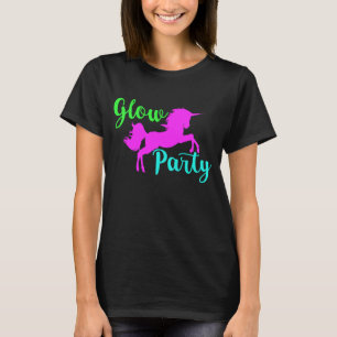 Glow party unicorn neon t-shirt