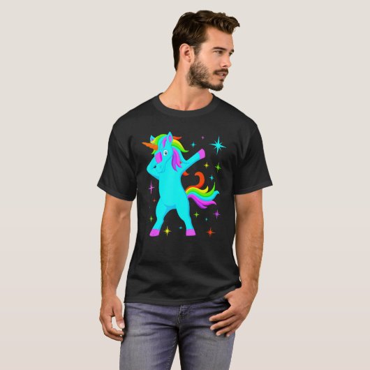 Glow Party Unicorn Squad Neon Lights T-shirt (Voorkant volledig)