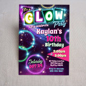 Glow Party verjaardagsuitnodiging Kaart