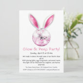 Glow & Peep Feest – Pasen Disco Uitnodiging (Staand voorkant)