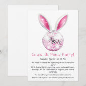 Glow & Peep Party – Uitnodiging voor Paasschotel (Voorkant / Achterkant)