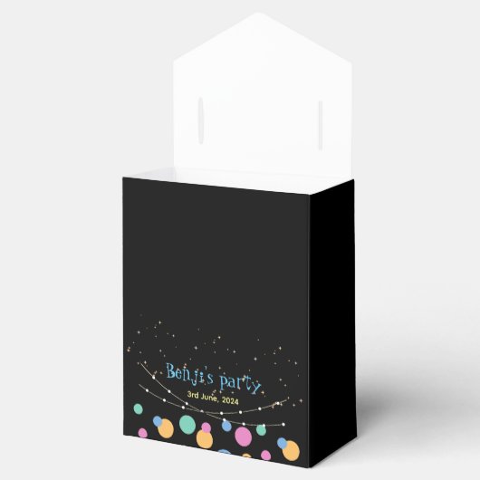 Glow & Roll Birthday bash Custom zwart Bedankdoosjes (Geopend)