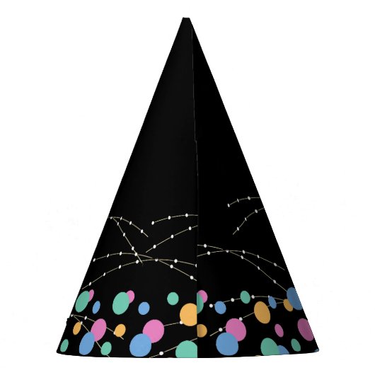 Glow & Roll Birthday bash zwart Feesthoedjes (Achterkant)