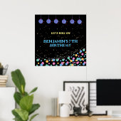 Glow & roll verjaardagsfeestje aanbod poster (Thuiskantoor)