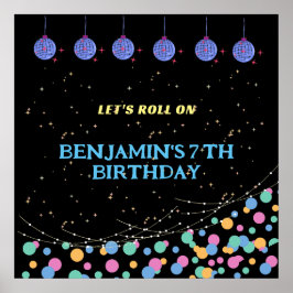 Glow & roll verjaardagsfeestje aanbod poster