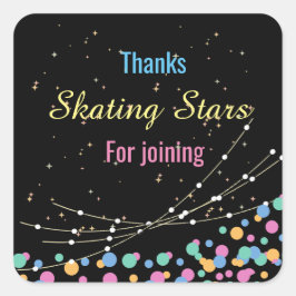 Glow & roll verjaardagsfeestje aanbod vierkante sticker