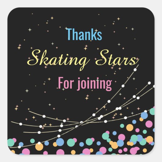 Glow & roll verjaardagsfeestje aanbod vierkante sticker (Voorkant)