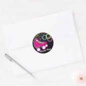 Glow Roller Schaats Verjaardagsfeestje Favor Stick Ronde Sticker (Envelop)
