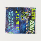 Glow Roller Schaatsen Verjaardagsfeest Welkomstbor Wandkleed (Voorkant (horizontaal))