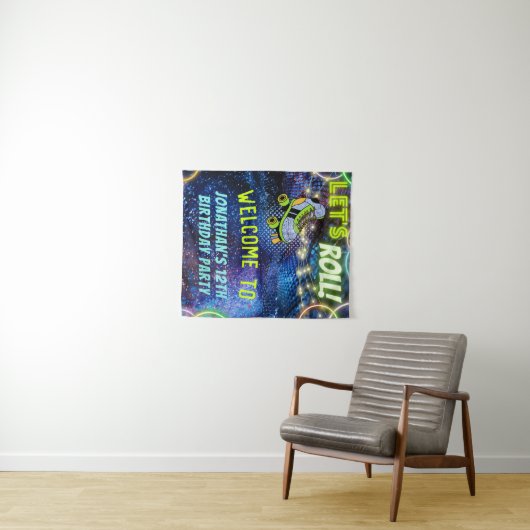 Glow Roller Schaatsen Verjaardagsfeest Welkomstbor Wandkleed (In Situ (horizontaal))