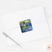 Glow Roller Skateboarden Birthday Party Favor Vierkante Sticker (Envelop)