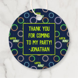 Glow Roller Skipboys Birthday Party Blue Neon Bedankjes Labels