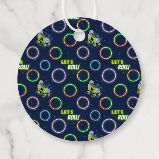 Glow Roller Skipboys Birthday Party Blue Neon Bedankjes Labels (Achterkant)