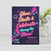 Glow Schaats & Vier Onder de Sterren Neon Kaart (Staand voorkant)