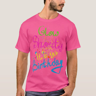 Glow Shorty is je 'Birthday Glow' Neon 80's T-shirt
