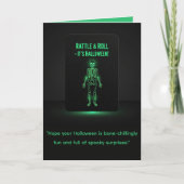 Glow Skeleton Halloween Kaart (Voorkant)