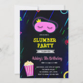 Glow slumber party uitnodiging (Voorkant)