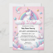 Glow Space Royal Pony Eenhoorn Baby Meisje Douche Kaart (Voorkant)