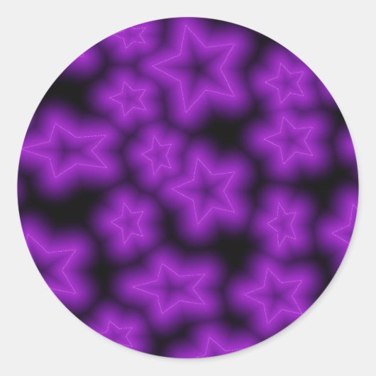 Glow Star Ronde Sticker (Voorkant)