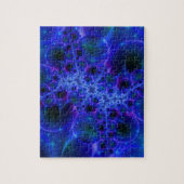 Glow Stars | Blauwe en witte fractale kunst Legpuzzel (Verticaal)