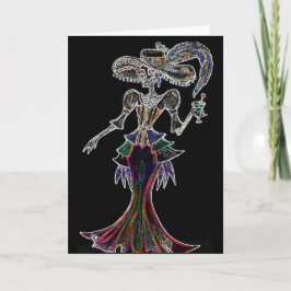 Glow Steampunk Catrina, Dia de los Muertos Kaart