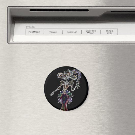 Glow Steampunk Catrina Magnet (Insitu (Vaatwasser))