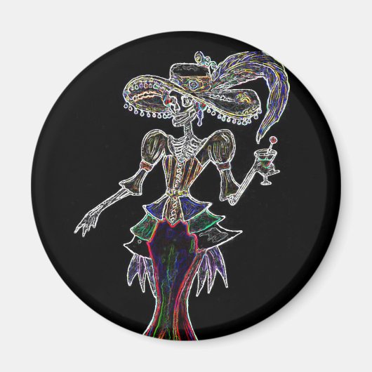 Glow Steampunk Catrina Magnet (Voorkant)