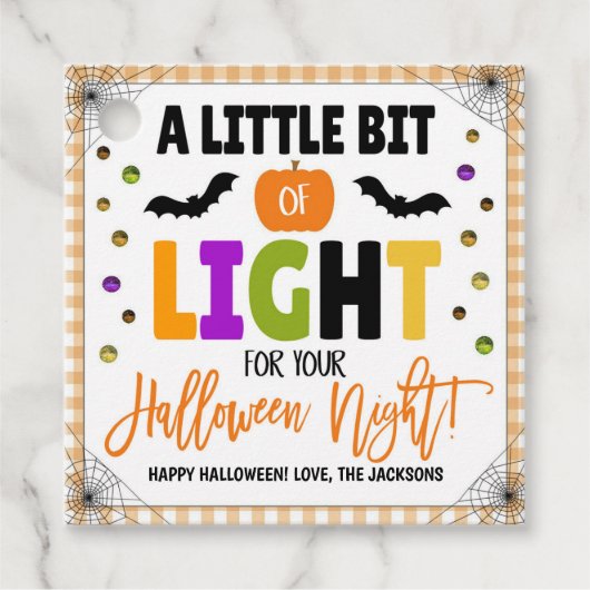 Glow Stick Halloween Gift Labels (Voorkant)