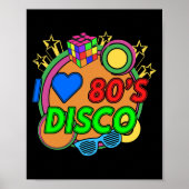 Glow Sticks 80's retro I love 80s disco glow Poster (Voorkant)
