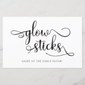 "Glow sticks" Black White dans floor Weddenschap S (Voorkant)