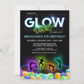 Glow Trampoline Park Party Invitation Kaart (Voorkant)