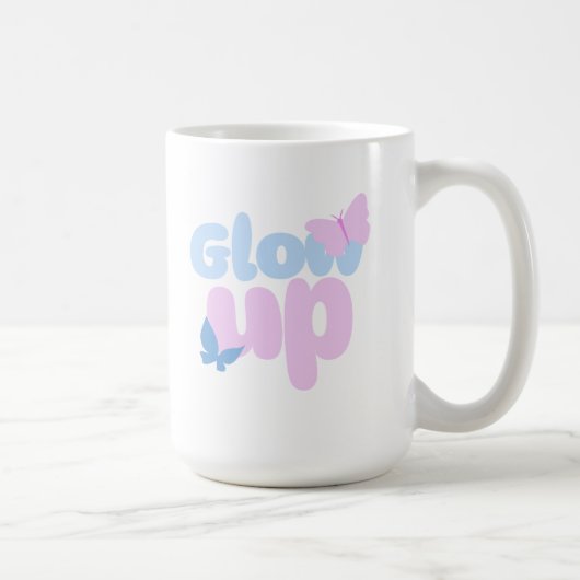 Glow Up Bold Butterfly Esthetisch Ontwerp Koffiemok (Rechts)