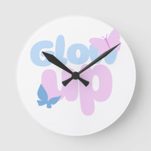 Glow Up Bold Butterfly Esthetisch Ontwerp Ronde Klok