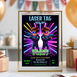 Glow Up Laser Label Verjaardag Party Kaart