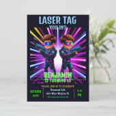 Glow Up Laser Label Verjaardag Party Kaart (Staand voorkant)