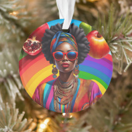 Glow up met God Afro-Amerikaanse zwarte vrouw Ornament