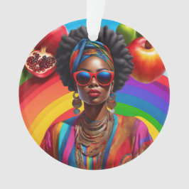 Glow up met God Afro-Amerikaanse zwarte vrouw Ornament