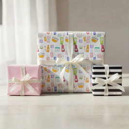 Glow Up Skincare Gift Wrap 3 Pack – Aangepaste naa Inpakpapier Vel