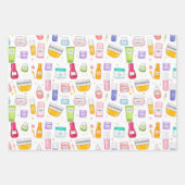 Glow Up Skincare Gift Wrap 3 Pack – Custom Name Inpakpapier Vel (Voorkant)