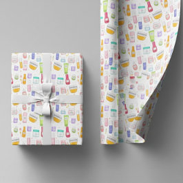 Glow Up Skincare Gift Wrapping Paper Roll Cadeaupapier
