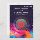 Glow Virtuele Verjaardagsfeest Kaart (Voorkant)