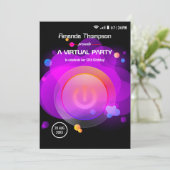 Glow Virtuele Verjaardagsfeestje Kaart (Staand voorkant)