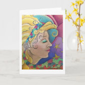 Glow wenskaart kaart (Gele Bloem)